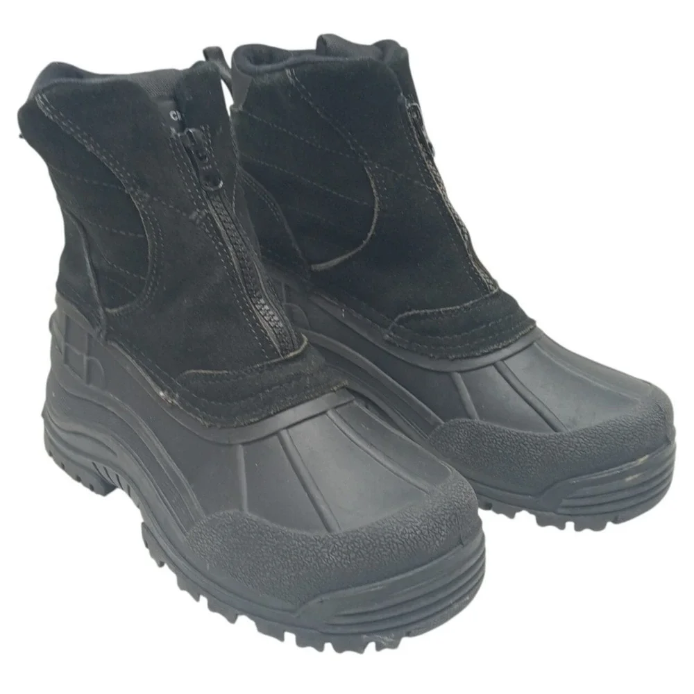 Falls Creek Black Waterproof / Front Zip / Winter Boots / 3M Insulated / Size: 7